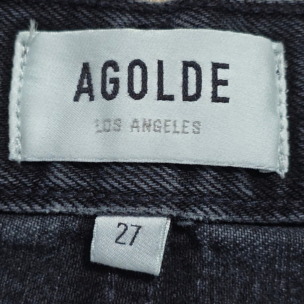 Agolde 90s Jeans Size 27 (Fits 30x28) Black Mid Rise Loose Fit Distressed Grunge - Picture 8 of 12